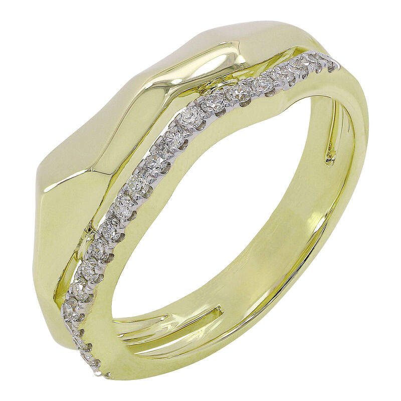 Diamond Textured Ring in 10k Yellow Gold image number null